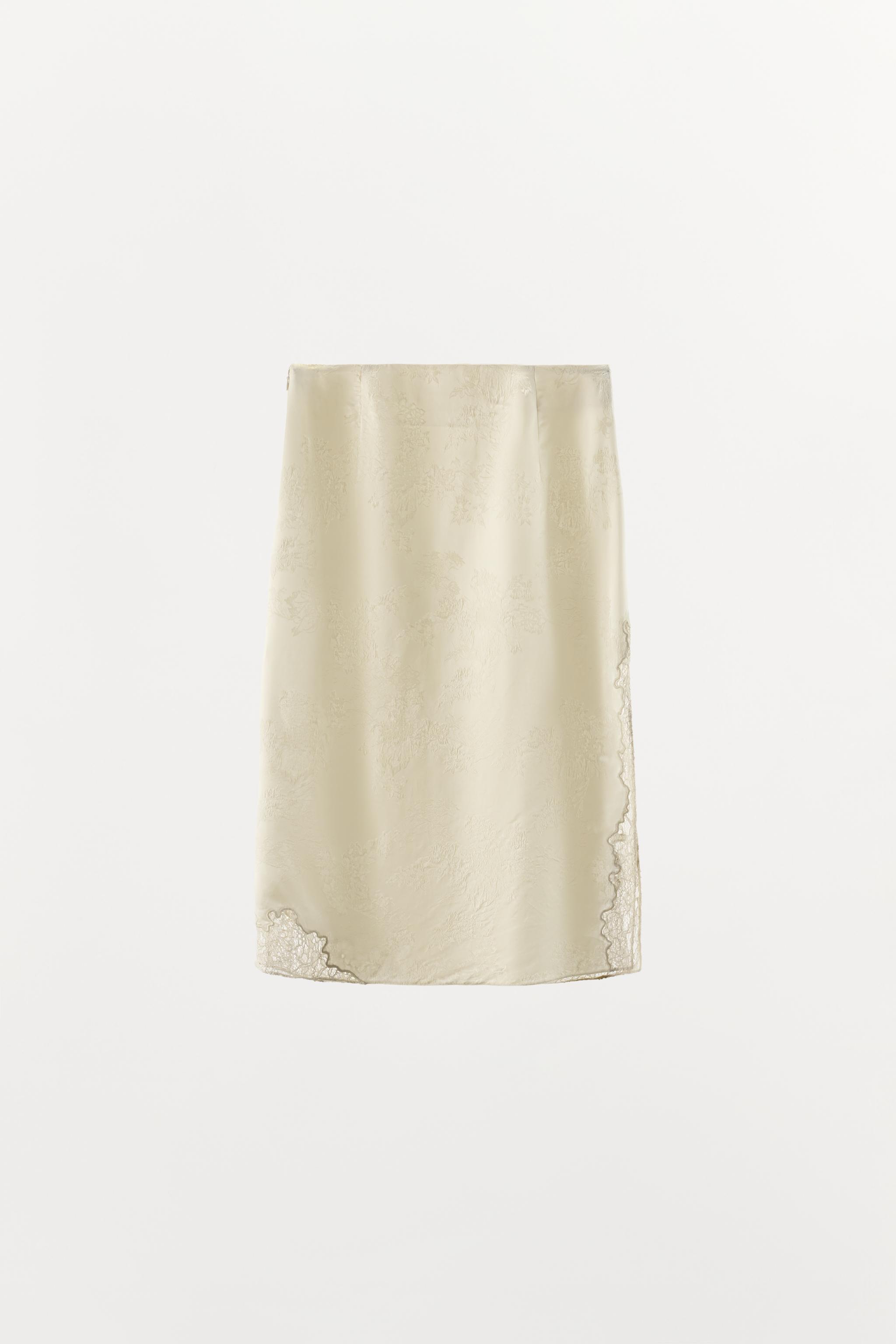 LACE JACQUARD MIDI SKIRT